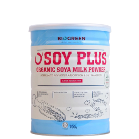 Biogreen O'Soy Plus Organic Soya Milk Powder Cane Sugar Free 700g (RSP: RM48.90)