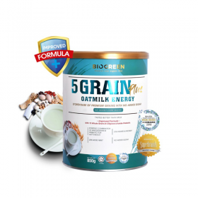 Biogreen 5 Grain Plus Oatmilk Energy Cane Sugar Free 850g (RSP: RM67.80)