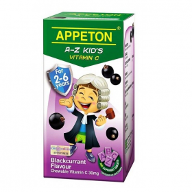 Appeton A-Z Kid's Vitamin c 30mg (Blackcurrant Flavour) Chewable Tablets 100s (RSP: RM32.5)