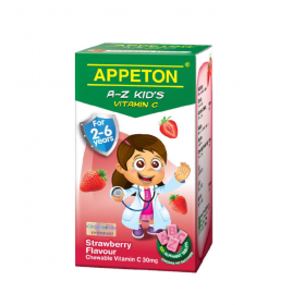 Appeton A-Z Kid's Vitamin C 30mg (Strawberry Flavour) Chewable Tablets 100s (RSP: RM32.5)