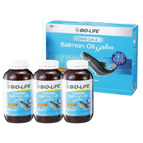 BIO-LIFE OMEGA3 SALMON OIL PLUS CAPSULE 3X100S (RSP : RM184)
