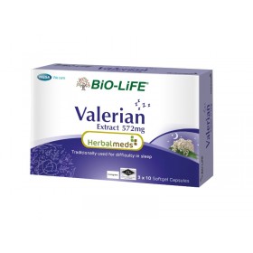 Bio-life Mega Herbalmeds Valerian Extract 572mg Capsules 3x10s (RSP: RM115)