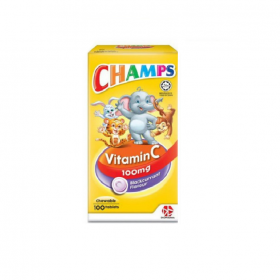 Champs Vitamin C 100mg (Blackcurrant Flavour) Chewable Tablets 100s (RSP: RM36.9)