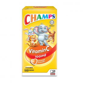 Champs Vitamin C 100mg (Orange Flavour) Chewable Tablets 100s (RSP: RM36.9)