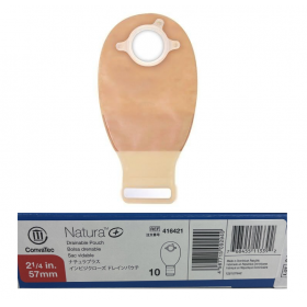 CONVATEC 416421 NATURA + DRAINABLE POUCH WITH INVISICLOSE 57MM TRANSPARENT 10S [RSP : RM90]