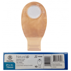 CONVATEC 416422 NATURA + DRAINABLE POUCH WITH FILTER & INVISICLOSE 70MM TRANSPARENT 10S [RSP : RM95]