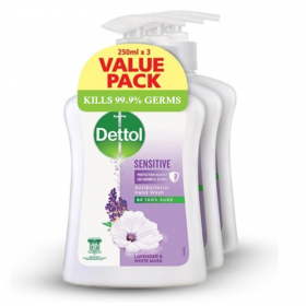 Dettol Antibacterial Hand Wash (Sensitive) 3x250g (RSP: RM25.75)