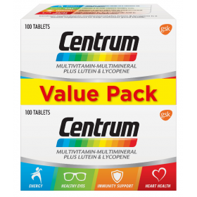 CENTRUM MULTIVITAMIN & MINERALS PLUS LUTEIN & LYCOPENE 2X100S (RSP : RM156.90)