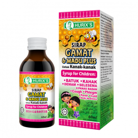 Hurix's Gamat & Madu Plus Cough Syrup for Children 60ml (RSP: RM18.20)