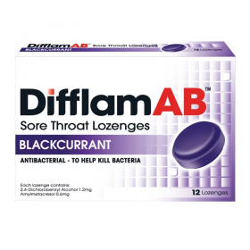 DIFFLAM AB BLACKCURRANT SORE THROAT LOZENGES 12S (RSP : RM8.90)