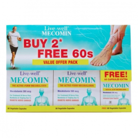 Live-well Mecomin Tablet 500mcg Capsules 2x90s Free 60S (RSP: RM146)