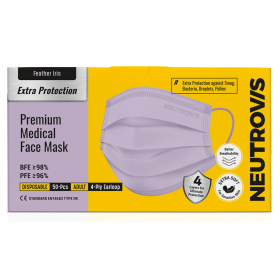 Neutrovis 4-Ply Adult Premium Medical Face Mask 50s (Feather Iris) [RSP : RM34.90]