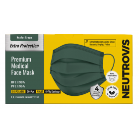 NEUTROVIS 4-PLY ADULT PREMIUM MEDICAL FACE MASK 50S (HUNTER GREEN) [RSP : RM34.90]