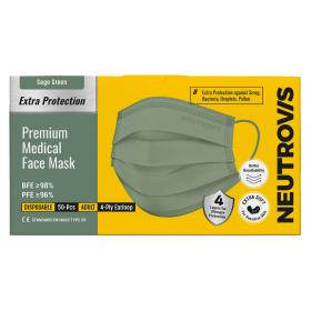 NEUTROVIS 4-PLY ADULT PREMIUM MEDICAL FACE MASK 50S (SAGE GREEN) [RSP : RM34.90]