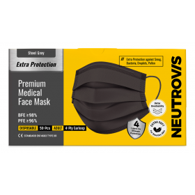 NEUTROVIS 4-PLY ADULT PREMIUM MEDICAL FACE MASK 50S (STEEL GREY) [RSP : RM34.90]
