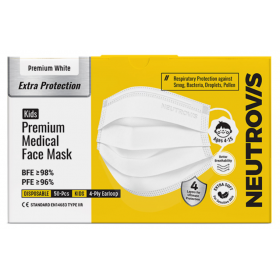 NEUTROVIS 4-PLY KIDS PREMIUM MEDICAL FACE MASK 50S (PREMIUM WHITE) [RSP : RM34.90]