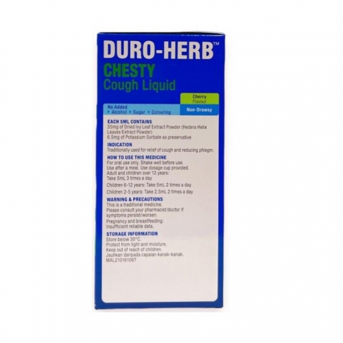 DURO HERB CHESTY COUGH LIQUID 100ML (RSP : RM16.90)