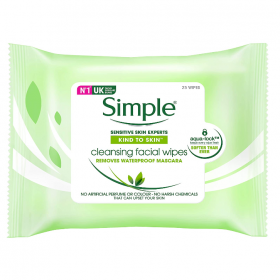 SIMPLE KIND TO SKIN CLEANSING FACIAL WIPES 2X25S (RSP : RM24.70) 
