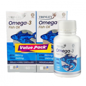 [BUY 5 FREE 1] TRINLEY OMEGA-3 FISH OIL 2X60S (RSP : RM152.90)