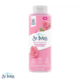 ST. IVES Body Wash (100% Natural Extracts) Rose Water And Aloe Vera 473ml (RSP: RM28.50)	