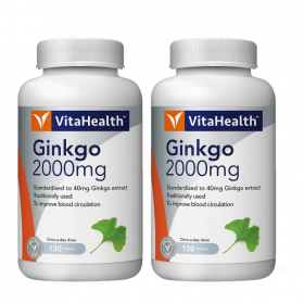 VitaHealth Ginkgo Biloba 2000mg Tablets 2x130s (RSP: RM218.70)