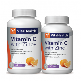 VITAHEALTH VITAMIN C WITH ZINC PLUS TABLET 60S+30S (RSP: RM119.40)