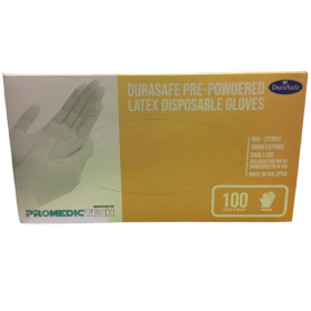 Durasafe Pre-Powdered Latex Gloves 100s M (RSP: RM19)
