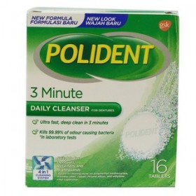 Polident 3 Minute Daily Cleanser 16s (RSP: RM11.20)