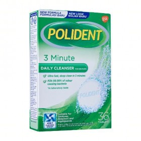 Polident 3 Minute Daily Cleanser 36s (RSP: RM19.40) [Promo] 