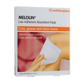 Smith & Nephew Melolin Low Adherent Absorbent Pads 5s (10cm x 10cm) (RSP: RM17.90)