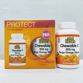 Natural Factors Chewable C 500mg (Tangy Orange Flavour) 2x90s (RSP: RM112.80)